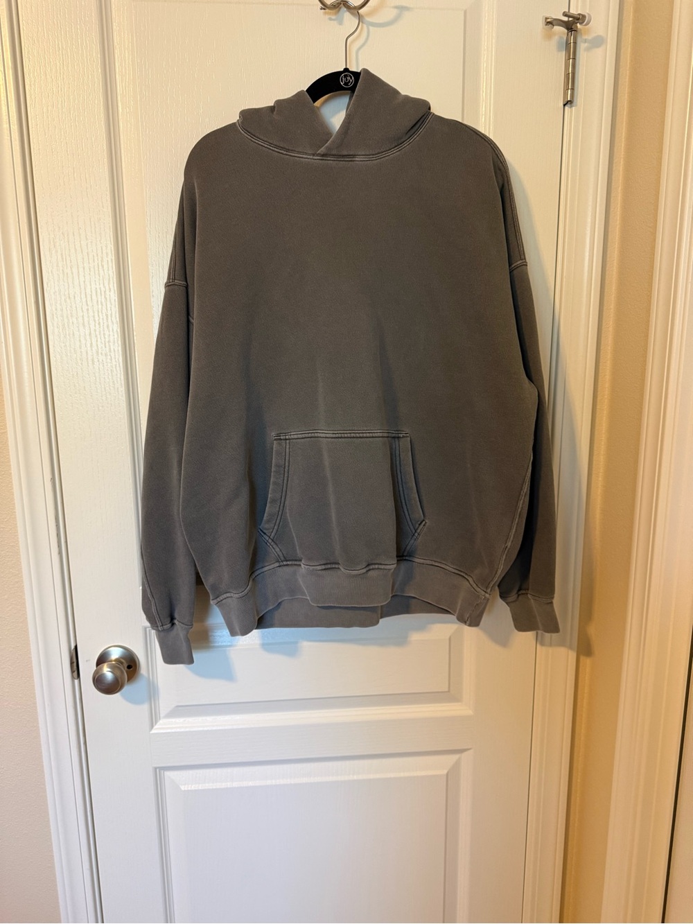 Abercrombie & Fitch Oversized Gray Sherpa-Lined Hoodie